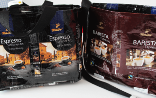 Tasche nähen aus Tschibo-Kaffeeverpackungen