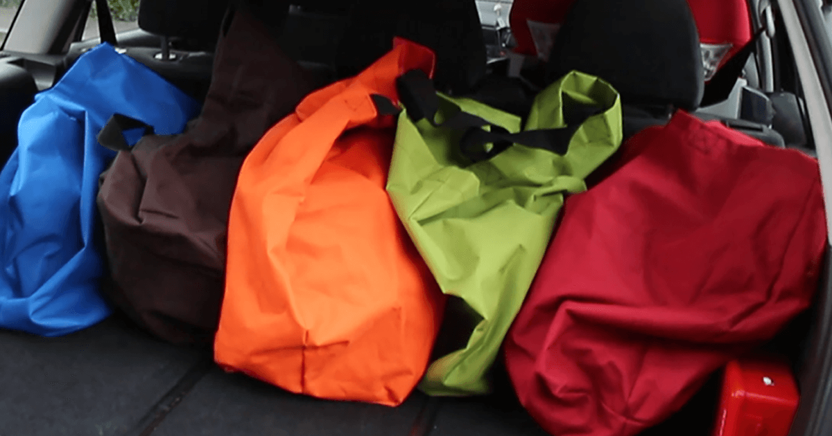 Grosseinkäufe sortieren - farbkodierte Taschen nähen