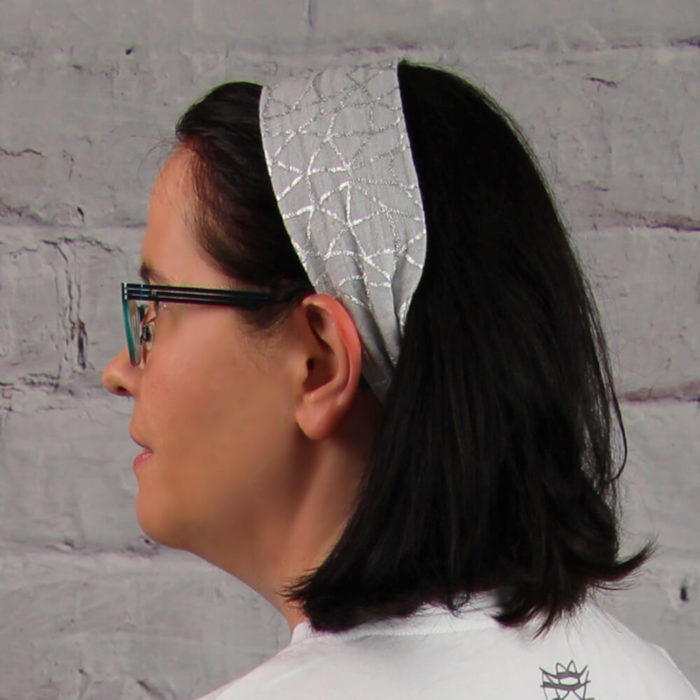 Einfaches Haarband nähen aus Musselin für Erwachsene Tragebild von der Seite