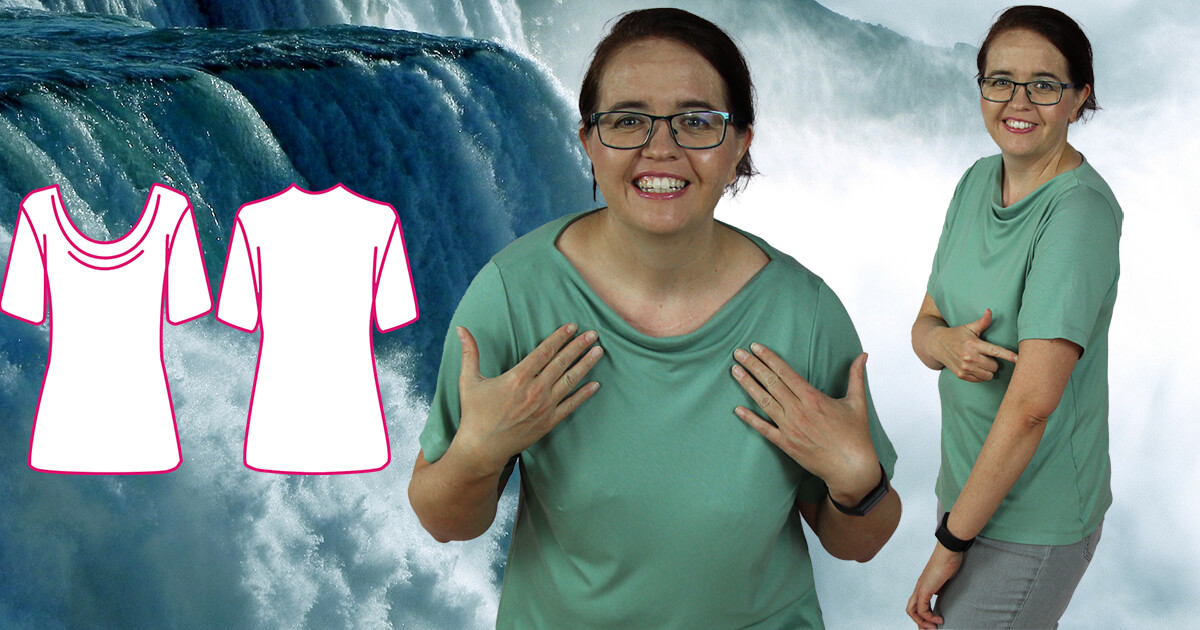 T-Shirt Selina mit Wasserfallkragen