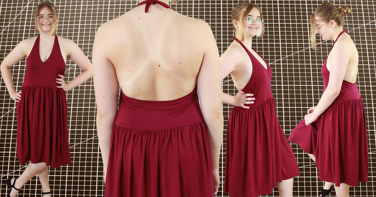 Einfaches Kleid nähen - rückenfrei mit Neckholder Schnittmuster Kleid Lorelei