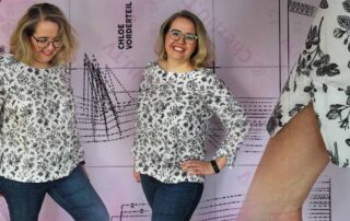 Bluse mit Abnähern und Manschetten – genäht nach einem einfachen Schnittmuster